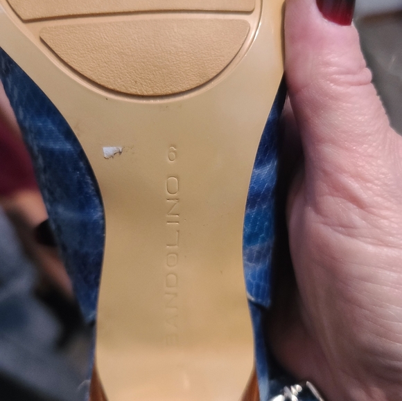 Bandolino VINTAGE Shades of Blue Open Toe High Heels - Picture 10 of 10